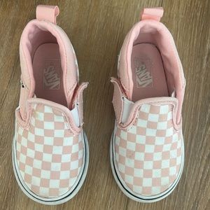 Toddler pink checkered vans